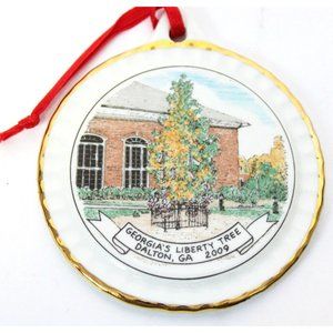 LE Georgia's Liberty Tree Dalton Georgia Porcelain Ornament Painted